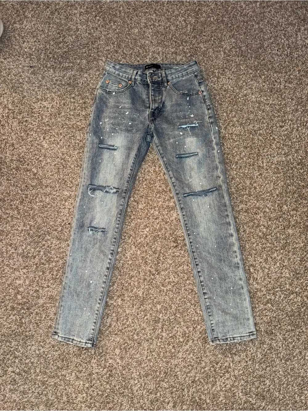 Men's Straight Fit Distressed Purple Brand